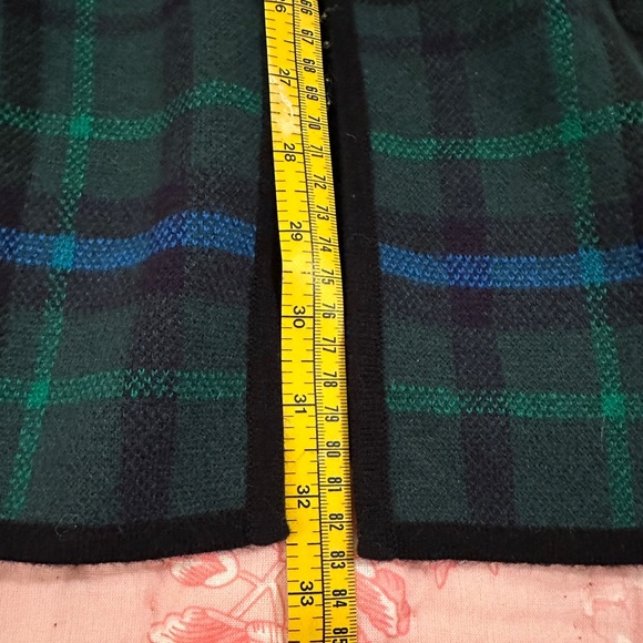 NWT Talbots Wool Blend Plaid Open Front Long Cardigan Sweater Jacket Size L - Picture 11 of 12